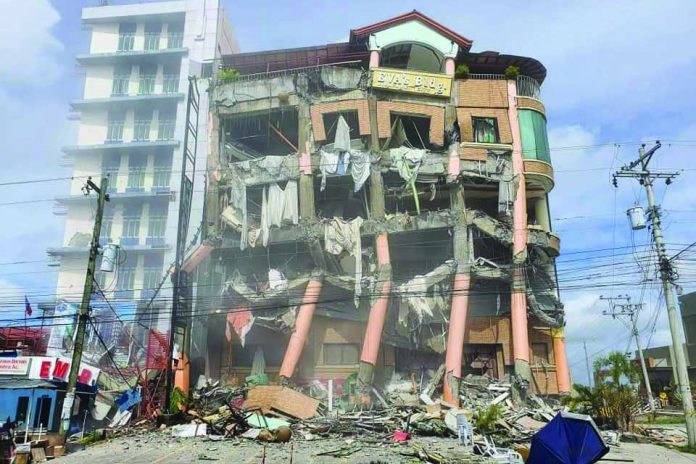 Kidapawan City Earthquake Mindanao This hotel in Kidapawan City is in near collapse after a 6.5 magnitude earthquake hit Mindanao on Thursday morning. Impacts are currently being monitored after structural damage in several buildings were reported in the region caused by the powerful quake. CONTRIBUTED PHOTO