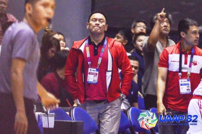 Lucio “Bong” Tan Jr. Lucio “Bong” Tan Jr. is pictured here during a UAAP game of the University of the East Red Warriors. UAAP PHOTO