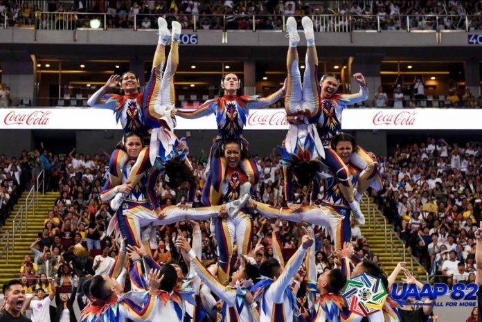National University Pep Squad 2019 The National University Pep Squad bags its sixth UAAP Cheerdance title. UAAP PHOTO