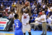 NorthPort drubs NLEX in 3OT, enters PBA semis NorthPort Batang Pier import Michael Qualls scores over NLEX Road Warriors' Michael Miranda. PBA PHOTO