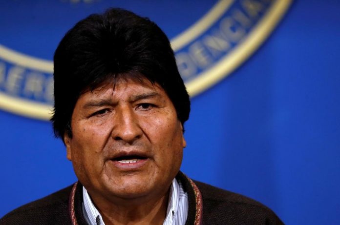 President Evo Morales addresses the media in El Alto, Bolivia on Nov. 10. REUTERS/CARLOS GARCIA RAWLINS