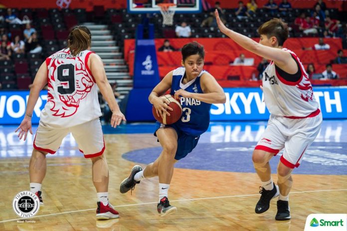 Afril Bernardino Afril Bernardino carries the fight for Gilas Pilipinas Women against Malaysia with 18 points, 19 rebounds, three assists, three blocks, and a steal. TIEBREAKER TIMES PHOTO
