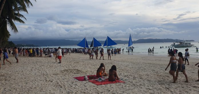 Boracay Tourist arrivals in the world-famous Boracay Island in Malay, Aklan continues to increase, setting aside the maximum capacity of the Department of Environment and Natural Resources, after over a year that it was opened to the public. JUN AGUIRRE/PN