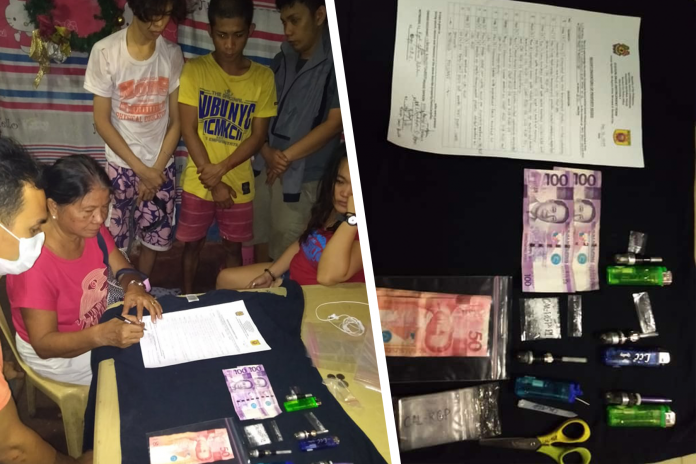 Claudine Alianza, Ged Weber, PJ Hechanova, and Gilberto Mallari were nabbed in an entrapment operation in Barangay 3, Bacolod City on Dec. 16. POLICE STATION 2/BCPO