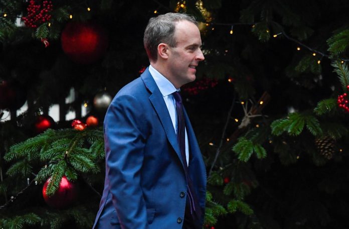 Dominic Raab Britain’s Foreign Secretary Dominic Raab is seen at Downing Street in London, Britain on Dec. 17. REUTERS/TOBY MELVILLE