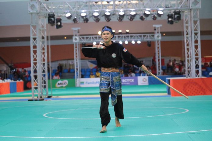 Edmar Tacuel Filipino athlete Edmar Tacuel wins gold in the tunggal male competition of pencak silat at the 30th SEA Games in Subic, Zambales. Inquirer/Grig c. Montegrande