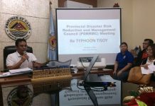 Capiz guv orders suspension of classes Gov. Esteban Evan Contreras of Capiz presides the meeting of the members of the Provincial Disaster Risk Reduction and Management Council on Dec. 2 in preparation for typhoon “Tisoy.” PIA PHOTO