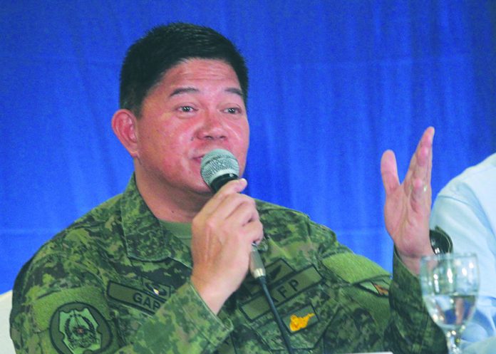 Lieutenant General Gilbert Gapay Philippine Army’s commanding general Lieutenant General Gilbert Gapay says the atrocities of communist rebels in Camarines Norte and Iloilo province should put President Rodrigo Duterte’s localize peace talks into consideration. EAGLE EDGE/ LEAN DAVAL JR.
