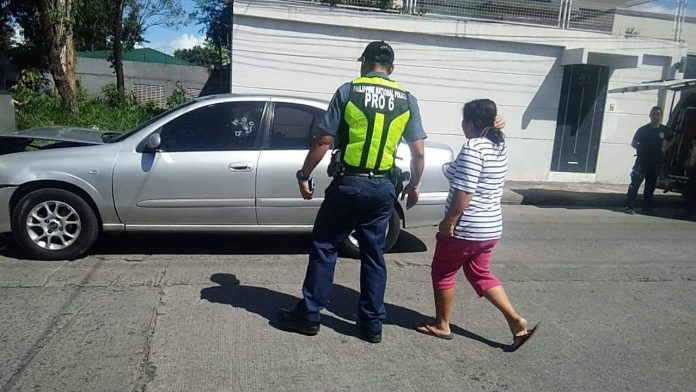 This is the car of businessman Robert Tan that gunmen peppered with bullets in Barangay Estefania, Bacolod City on Dec. 15, 2019. The glass window on the driver’s side sustained five bullet holes. ARCHIE REY ALIPALO/PN