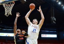 Alab Pilipinas dumps Mono Vampire in ASEAN Basketball San Miguel-Alab Pilipinas’ Sam Deguara easily scores against a Mono Vampire defender. TIEBREAKER TIMES PHOTO