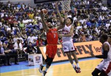 PBA semis: Mercado adds to NorthPort woes Sol Mercado (left) is going for the basket. PBA PHOTO