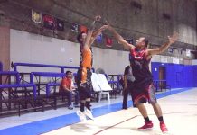 Uniwheels bags JB amateur basketball overall crown A Uniwheels Cards Display player contest a shot from On D’ Move Sportswear player. PHOTO COURTESY OF JB ABL FACEBOOK PAGE