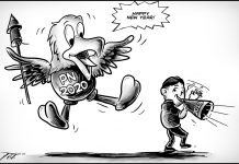 How should we welcome New Year 2020? Editorial cartoon for December 31, 2019