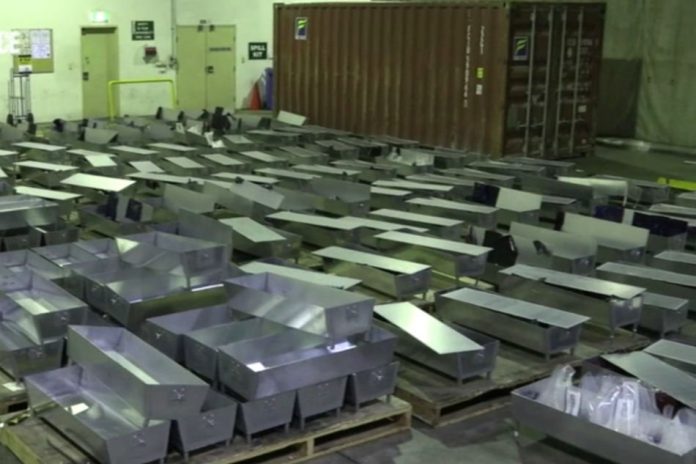 Still image from an Australian Border Force handout video released on Dec. 17 shows some of the 200 aluminum barbeques used to smuggle 645kg of drugs in Sydney, Australia on July. AUSTRALIAN BORDER FORCE/HANDOUT VIA REUTERS
