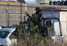 16 inmates killed in Mexican prison fight Members of the Mexican National Guard stand atop a vehicle as they keep watch outside the prison after 16 inmates were killed and five were wounded in a prison fight at the Regional Center for Social Reintegration in the town of Cieneguillas, Zacatecas, Mexico on Dec. 31, 2019. REUTERS/ ARTURO CARDENA NO SALES NO ARCHIVES