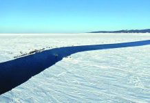 536 fishermen rescued from giant ice floe A group of fishermen use a smaller piece of ice as a raft trying to row to the coast, as the ice floe with stranded fishermen on them slowly drifted further away from the land in eastern Siberia, Russia in this Jan. 28, 2020 photo. RUSSIA EMERGENCY SITUATIONS MINISTRY PRESS SERVICE VIA AP