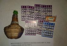 Items recovered from seven suspects who were caught playing the illegal numbers game “bingo” on Jan. 4. POLICE STATION 2/BCPO