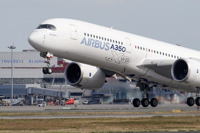 Airbus A350 An Airbus A350 takes off at the aircraft builder’s headquarters in Colomiers near Toulouse, France. Airbus has become the world’s largest planemaker for the first time since 2011 after delivering a forecast-beating 863 aircraft in 2019, seizing the crown from embattled United States rival Boeing. REUTERS