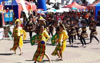 Binirayan Festival School principals and teachers of the Department of Education-Antique perform during the “Parada ng Lahi” of the Binirayan Festival on Dec. 28, 2019. PNA/ANNABEL CONSUELO J. PETINGLAY