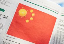 Chinese embassy wants Danish paper to apologize for coronavirus cartoon A cartoon of the coronavirus depicted as part of the Chinese national flag, is pictured in the Danish newspaper Jyllands-Posten's Monday January 27, 2020 edition, in Copenhagen, Denmark. Ritzau Scanpix/Ida Marie Odgaard via REUTERS