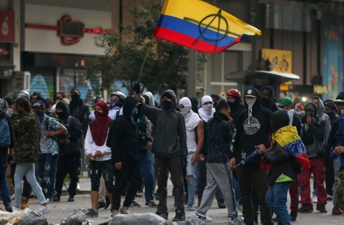 Colombian police clash with protesters Demonstrators take part in a protest against the government of Colombian President Ivan Duque, in Bogota, Colombia on Jan. 21. REUTERS/LUISA GONZALEZ