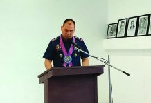 Antique has new top cop Antique Police Provincial Office (APPO) new director Colonel Roy Parena delivers his message during the change of command ceremony held at the APPO headquarters on Jan. 14. GOV. RHODORA CADIAO
