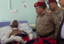 Death toll in attack on Yemen military base rises to 111 One of the victims receive medical treatment after a missile attack on a military training camp in Yemen on Saturday which authorities said killed at least 111 persons. AFP