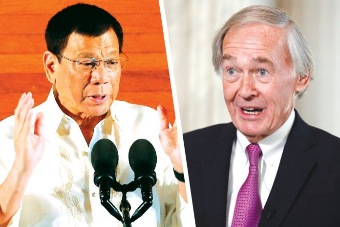 United States Sen. Edward Markey joins fellow Democratic senators Dick Durbin and Patrick Leahy, authors of the entry ban amendment, in the list of American lawmakers barred from entering the Philippines. AP