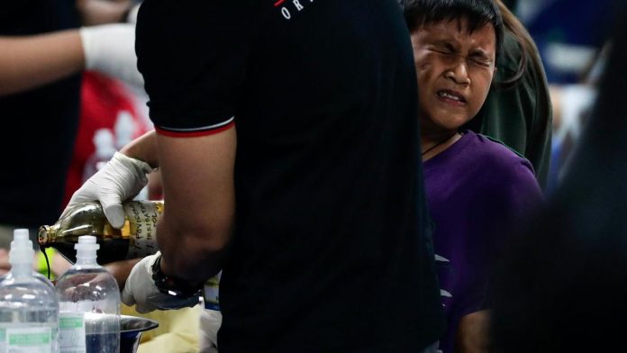 Firecracker Injury A boy injured from a fireworks accident is being treated at a hospital during New Year's Eve celebrations. Firecracker-related injuries were down 35 percent from Dec. 21, 2019 to early morning of Jan. 1, 2020 during the same comparable period, says the Department of Health. MARK CRISTINO/EPA