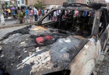 Gas truck explodes in Lima; 2 persons killed A burned car is pictured after a tanker truck carrying gas exploded in a residential area in Lima, Peru on Jan. 23. REUTERS/SEBASTIAN CASTANEDA