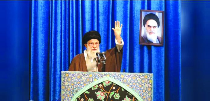 Iran's Supreme Leader Ayatollah Ali Khamenei Iran's Supreme Leader Ayatollah Ali Khamenei gestures as he delivers Friday prayers sermon, in Tehran, Iran Jan. 17, 2020. OFFICIAL KHAMENEI WEBSITE/ REUTERS