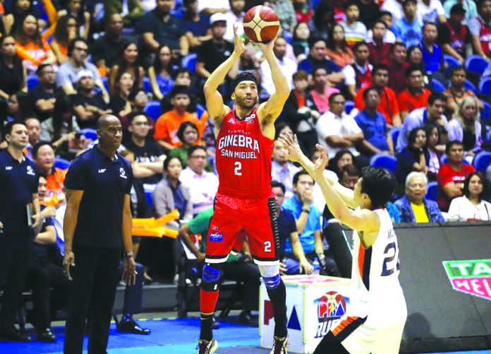 Jarred Dillenger Former Meralco Bolts player Jarred Dillenger provides a timely spark for the Barangay Ginebra San Miguel Kings for a 3-1 series lead. PBA PHOTO