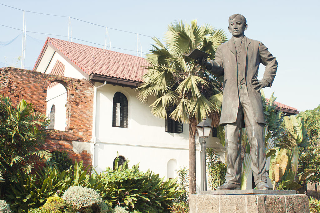 A statue of national hero Jose Rizal in the courtyard of the Shrine and Museum of Jose Rizal.