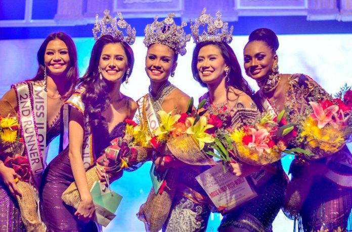 ILONGGA BEAUTIES. The winners of last night’s Miss Iloilo 2020 at the West Visayas State University Cultural Center flash megawatt smiles. From left: second runner-up Sharamie Apuli Solocio; Miss Iloilo-Binibining Pilipinas 2020 Karen Laurrie Bano Mendoza; Miss Iloilo-Universe 2020 Rabiya Occeña Mateo; Miss Iloilo-World 2020 Ann Roxal Dedel Palmares; and first runner-up Kheshapornam Empedrad Ramachandran. IAN PAUL CORDERO/PN