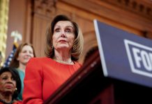US House to vote on limiting Trump’s military actions Speaker of the House Nancy Pelosi, joined by fellow Democrats, speaks during a news conference about legislation the House has passed at the Capitol in Washington, United States on Dec. 19, 2019. REUTERS/ERIN SCOTT