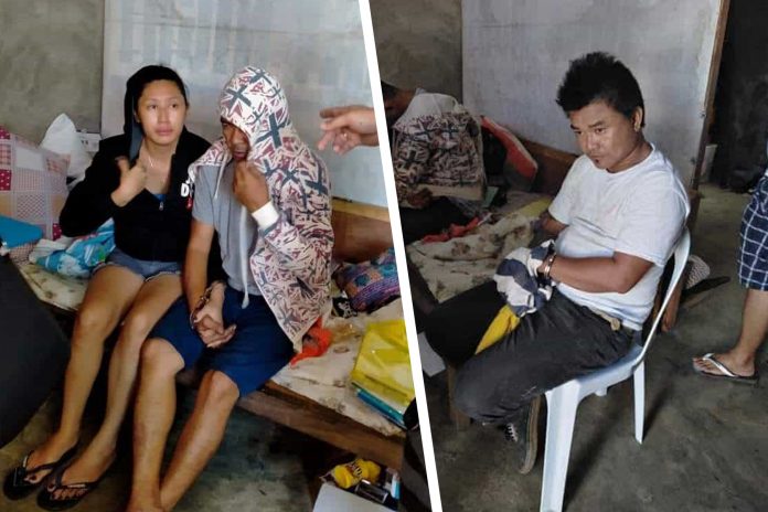 Nemecio Lagayada, Kirtneill Recibe and Michael Abilibit Recovered items from drug suspects Nemecio Lagayada, Kirtneill Recibe and Michael Abilibit during an entrapment operation in Barangay Jumaguicjic, Roxas City, Capiz on Jan. 8. GLENN BEUP/PN