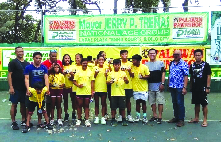 The winners of the recently concluded Palawan Pawnshop Mayor Jerry P. Treñas National Age Group Dinagyang Leg tennis tournament. RAFA SANTIAGO