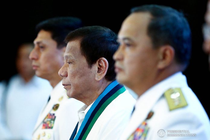 President Rodrigo Duterte President Rodrigo Roa witnesses the program proper during the Armed Forces of the Philippines (AFP) Change of Command ceremony at Camp General Emilio Aguinaldo in Quezon City on January 4, 2020. KING RODRIGUEZ/PRESIDENTIAL PHOTO