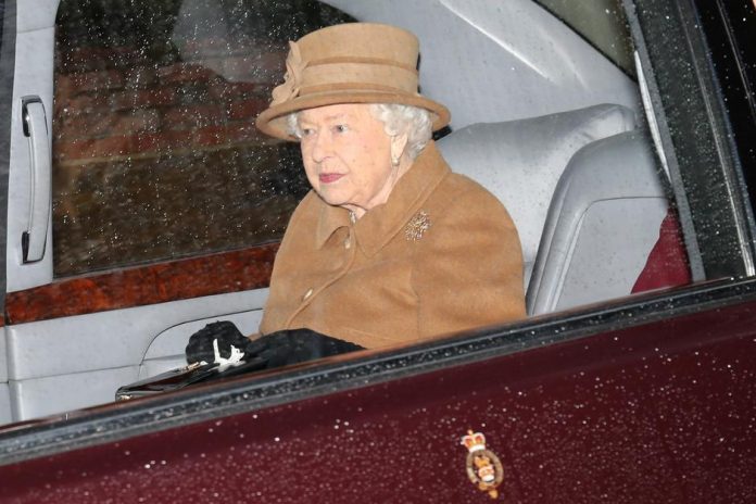 Britain’s Queen Elizabeth departs from St. Mary Magdalene’s church on the Sandringham estate in eastern England, Britain on Jan. 12. REUTERS/CHRIS RADBURN