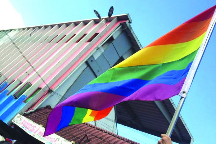 Rainbow flag A rainbow flag is raised during a Pride March in Manila. The Supreme Court on Monday denied with finality the petition to legalize same-sex marriage in the Philippines. ABS-CBN NEWS