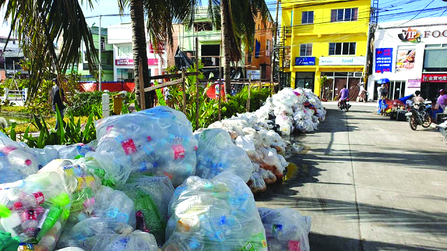 Bags of collected garbage from the rehabilitation project of Boracay Island in Malay, Aklan. AKEAN FORUM