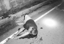 Motorist dies in road crash Rolanda Pineda lies dead on the road after his driven motorcycle crashed against a truck in Barangay Granada, Bacolod City on Jan 20. POLICE STATION 5/BCPO