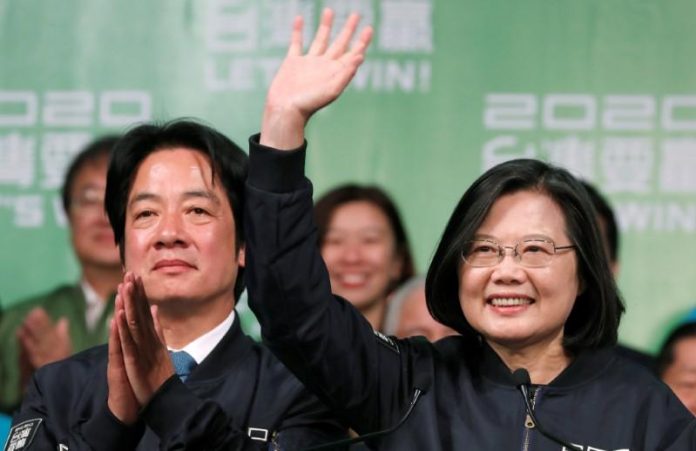 Taiwan President Tsai Ing-wen Incumbent Taiwan President Tsai Ing-wen (right) and Vice President-elect William Lai wave to their supporters after their election victory at a rally, outside the Democratic Progressive Party headquarters in Taipei, Taiwan on Jan. 11. REUTERS/TYRONE SIU
