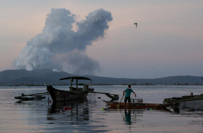 The Taal Volcano in Batangas, which has been spewing ash for days, appears to be calming down on Thursday, but seismologists say the danger of an eruption remained high and authorities warn evacuees not to return to their homes. REUTERS