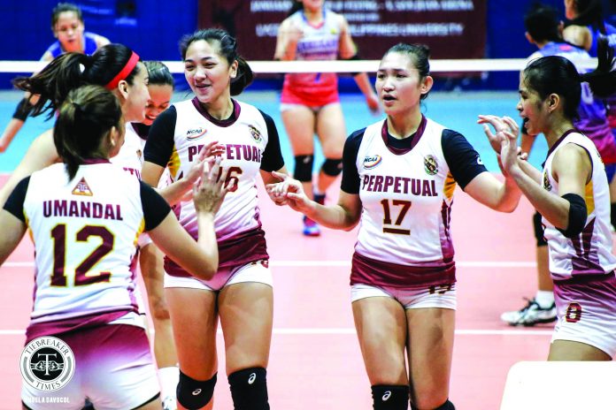 University of Perpetual Help Lady Altas The University of Perpetual Help Lady Altas vanquishs Arellano University Lady Chiefs in a come-from-behind fashion. TIEBREAKER TIMES PHOTO