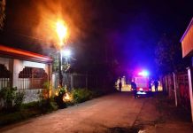 POLE FIRES PERSIST: BFP-Iloilo City records five more during holiday season ANOTHER FIRE. This electricity post on Remonville Subdivision in Barangay Tabuc Suba, Jaro, Iloilo City caught fire on Jan. 2. Residents were thankful that firemen responded quickly enough. The fire was prevented from spreading.
