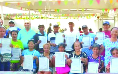 Agrarian reform beneficiaries Agrarian reform beneficiaries receive certificates of land ownership award to 24.6 hectares of landholdings in Barangay Consing, E.B. Magalona, Negros Occidental on Jan. 30, 2020. DAR NEGROS OCCIDENTAL-I