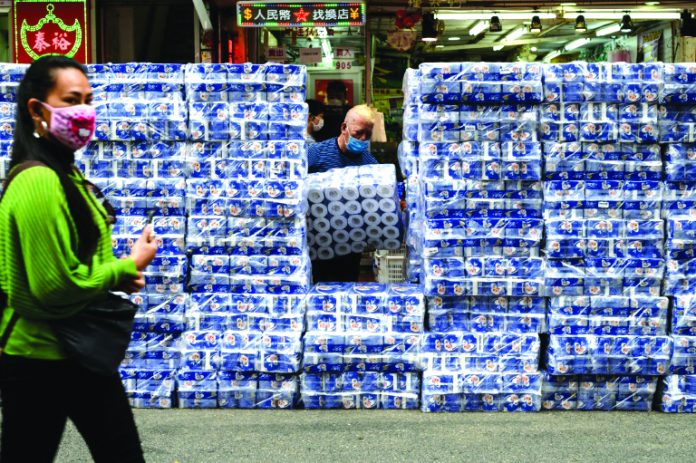Toilet roll has become hot property in Hong Kong thanks to panic-buying. AFP