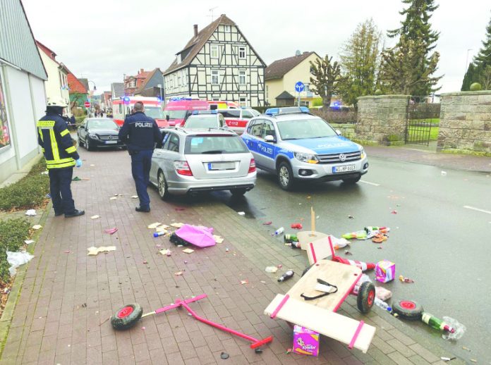 Car Rams Germany Police in the Germany town of Volkmarsen said it was too soon to say whether it was a deliberate act. AFP