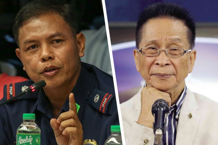 Combined photo of Police Lieutenant Colonel Jovie Espenido (left) and Presidential spokesperson Salvador Panelo.